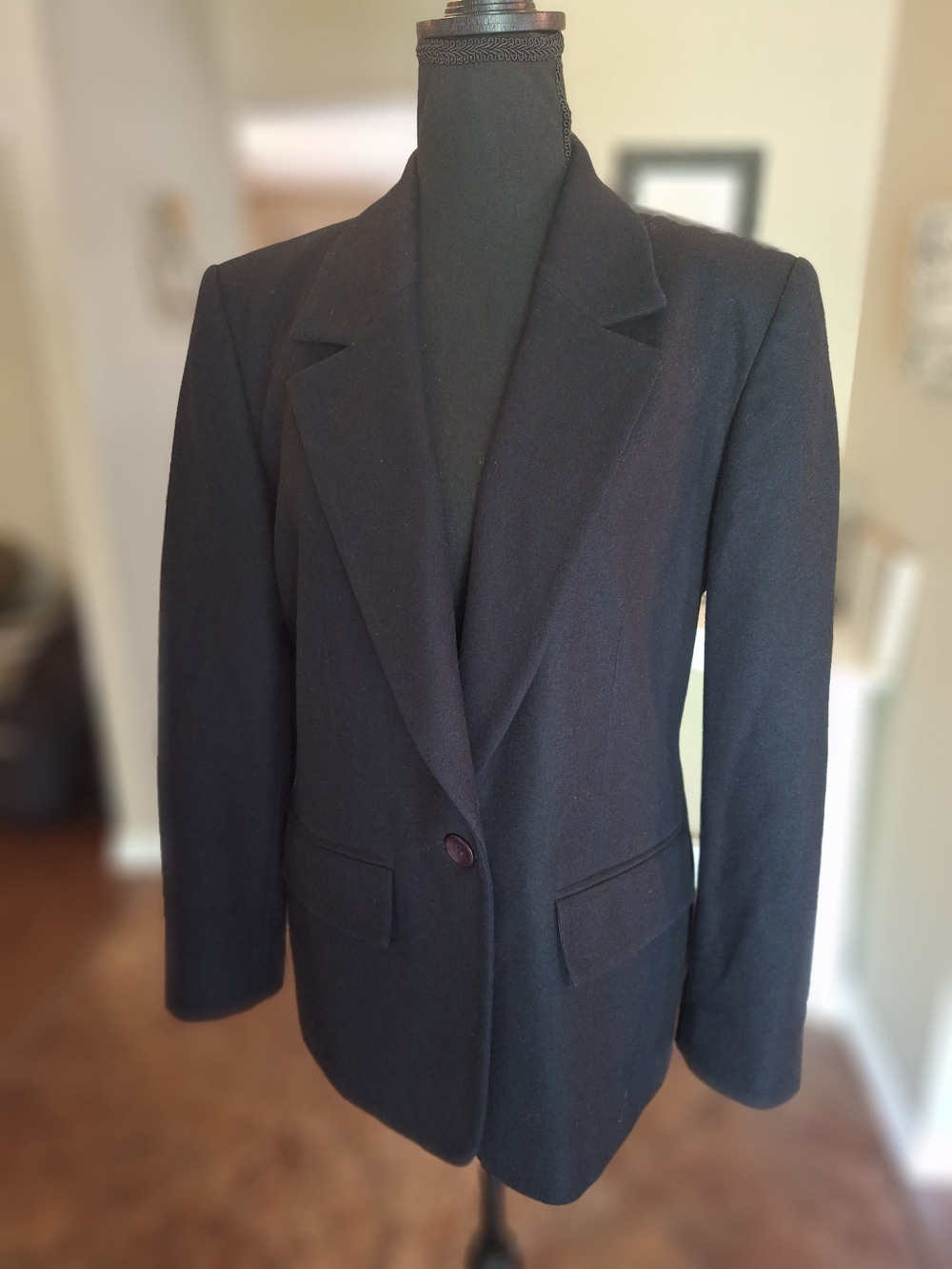 Vintage Pendleton Black Wool Tailored Blazer 6 Petite